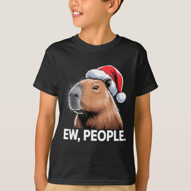 Camiseta Ew People Capybara Christmas Humor  (Frente)