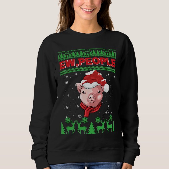 Camiseta Ew People Pig Ugly Christmas (Frente)