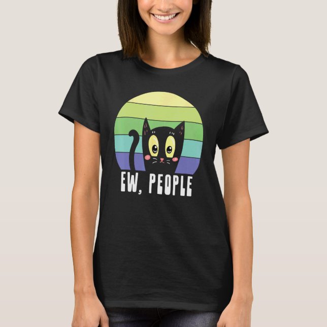 Camiseta Ew Pessoas! Amante de Gatos Arco-íris Fofos Kitten (Frente)
