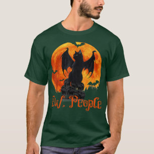 Camiseta Ew Pessoas Black Cat Bat Wings Halloween