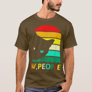 Camiseta Ew Pessoas Black Cat Engraçado Retrô Social Trover