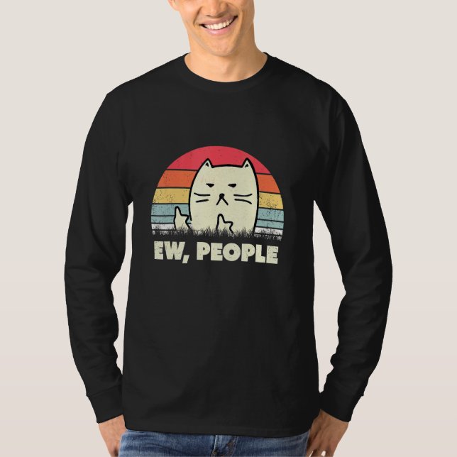 Camiseta Ew Pessoas Ca Vintage Cat Black (Frente)