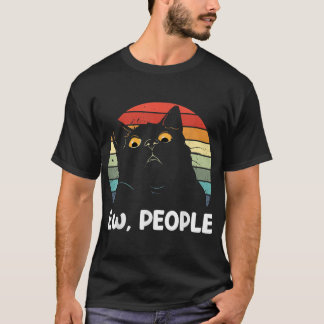Camiseta Ew pessoas engraçadas amante de Black Cat para mul