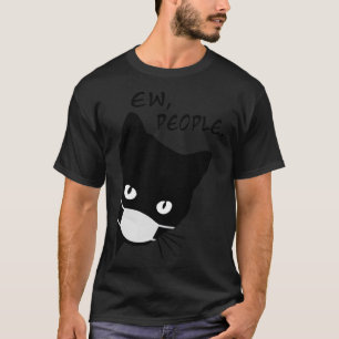 Camiseta Ew Pessoas Engraçadas Gato Preto Máscara de Gato M
