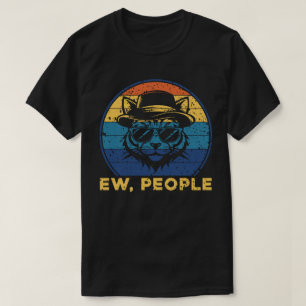 Camiseta Ew Pessoas Gato Introvertido Pôr do Sol Retrô
