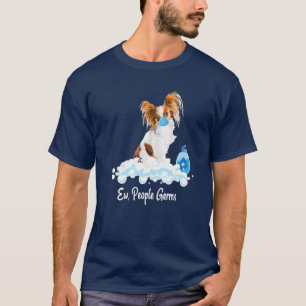 Camiseta Ew Pessoas Germs Papillon Puppy Dog Vestindo Mães
