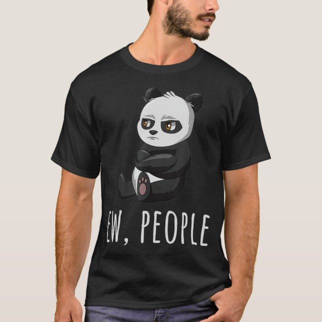 Camiseta Ew Pessoas Panda apresenta antissocial súctico T (Frente)