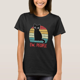 Camiseta Ew Pessoas Retro Black Cat Vintage Introduverte
