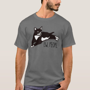 Camiseta Ew Pessoas Tuxedo Cat Introdução Anti-Social