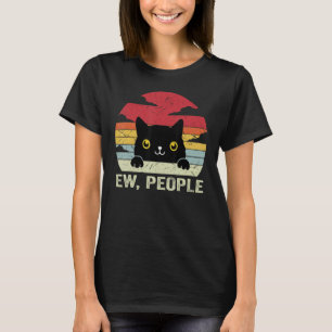 Camiseta Ew Pessoas Vintage Black Cat Para Cat Lover, Cat M