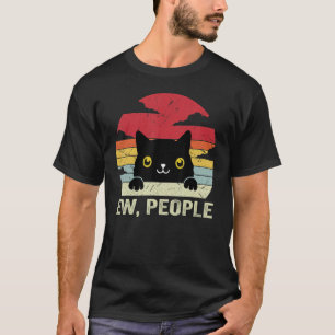 Camiseta Ew Pessoas Vintage Black Cat Para Cat Lover, Cat M