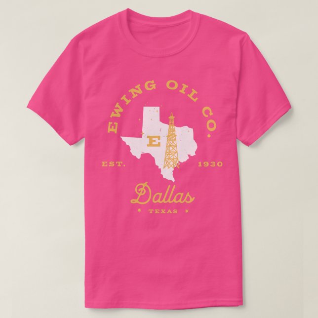 Camiseta Ewing Oil Co Dallas Texas Est 1930 (Frente do Design)