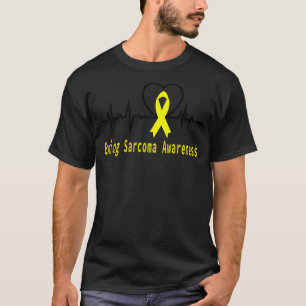 Camiseta Ewing Sarcoma Awarness Heartbeat Suporte Amarelo