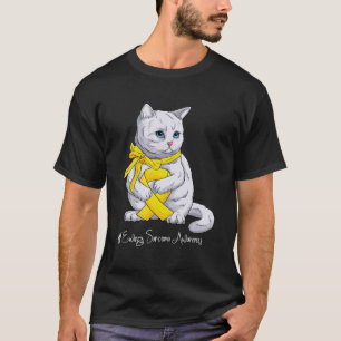 Camiseta Ewing Sarcoma Awarness Monge Yellow Ribbon Cat
