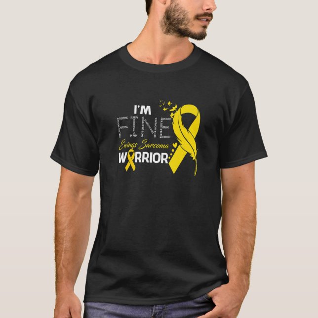 Camiseta Ewing Sarcoma Warrior Eu sou Fine Feather (Frente)