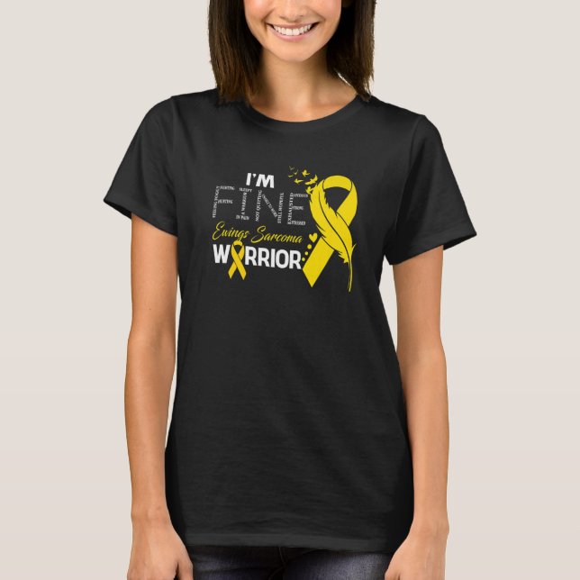 Camiseta Ewing Sarcoma Warrior Eu sou Fine Feather (Frente)