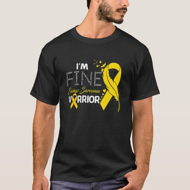 Camiseta Ewing Sarcoma Warrior Eu sou Fine Feather (Frente)