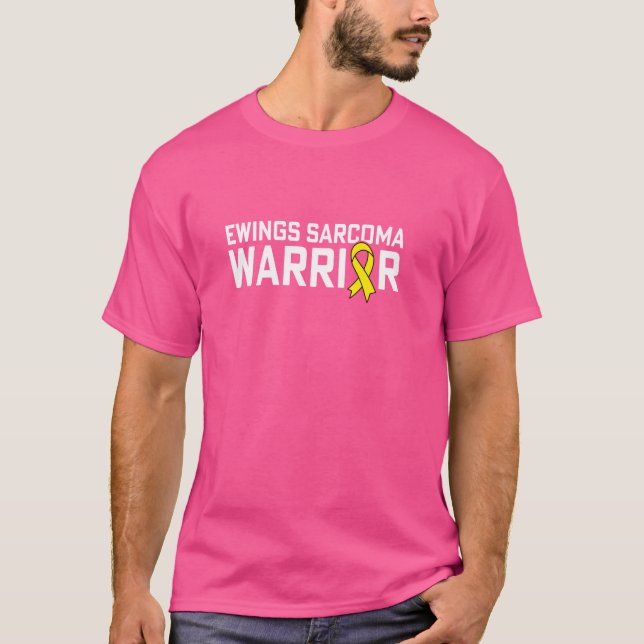 Camiseta Ewing Sarcoma Warrior Yellow Awarness Mês de Ju (Frente)