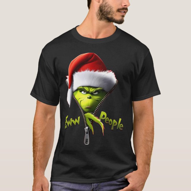 Camiseta Eww, People Santa Hat Funny Christmas Mens Womens  (Frente)