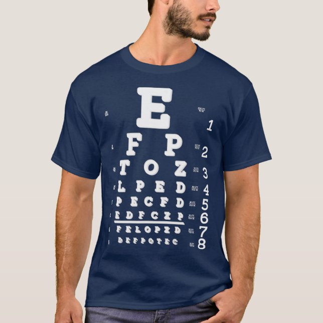 Camiseta Exame de Gráfico de Olhos Blurados de Brincadeira  (Frente)