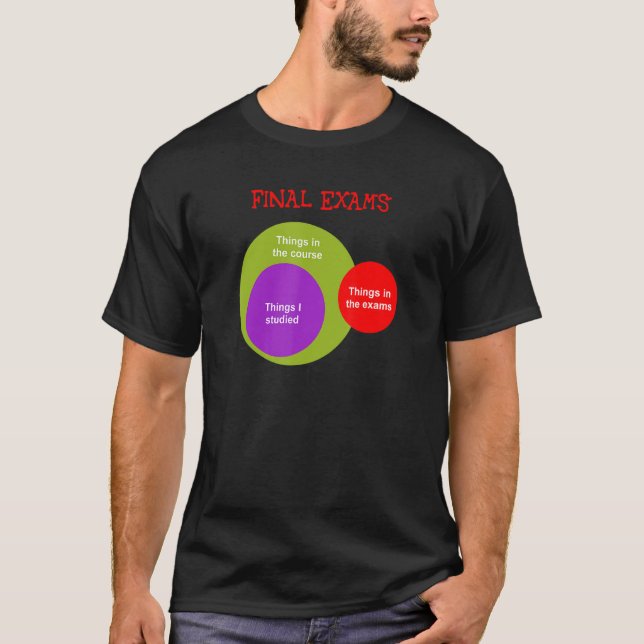 Camiseta Exames Finais Mas Diagrama Venn Verdadeiro (Frente)
