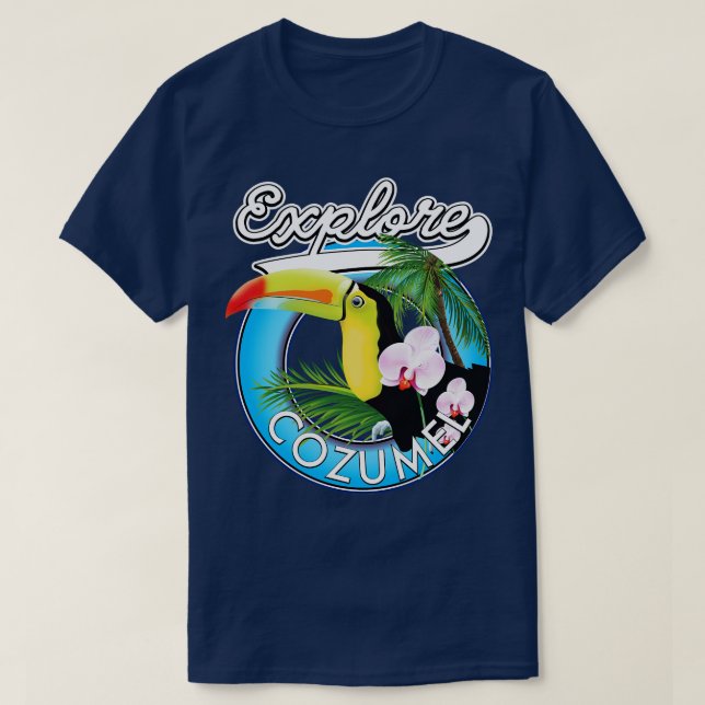 Camiseta Examine o patch de Viagem de Cozumel (Frente do Design)