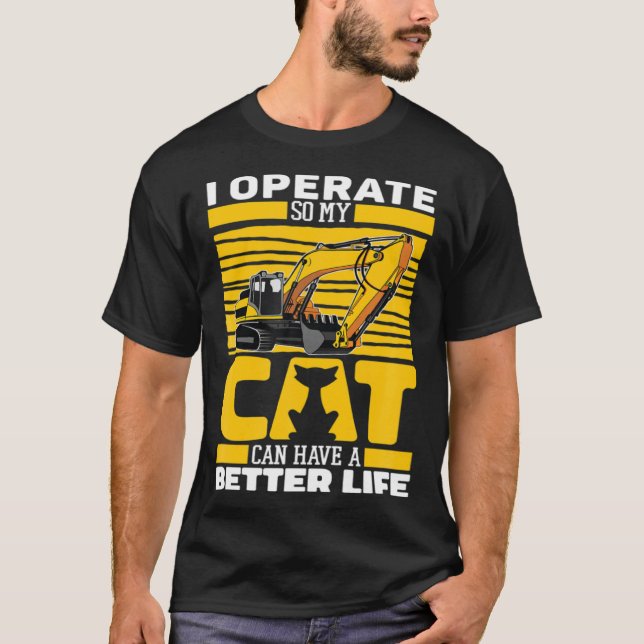 Camiseta Excavate Cat Digger Heavy Equipment Excavator Oper (Frente)