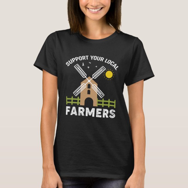 Camiseta Excavator  Support your local farmers (Frente)