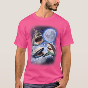 Camiseta Excelente 3, Lua de Tubarão, Brancos, Engraçando L