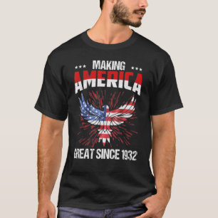 Camiseta Excelente Aniversário Da América Fazer Desde 1932 