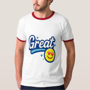 Camiseta Excelente Apenas Vibes - Ame Olhos Emoji