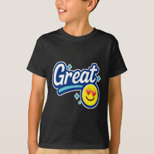 Camiseta Excelente Apenas Vibes - Ame Olhos Emoji