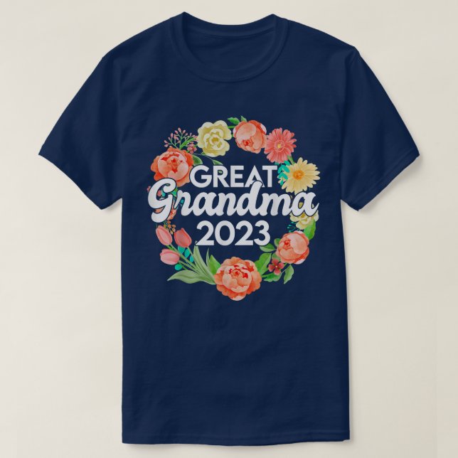 Camiseta Excelente Avó 2023 Presente Para Anúncio De Gravid (Frente do Design)