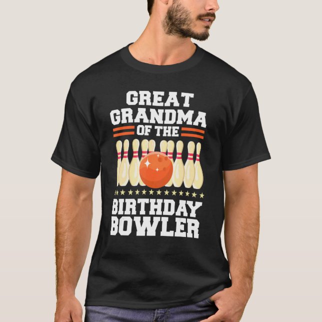 Camiseta Excelente Avó Da Boliche De Aniversário Do Bowler (Frente)