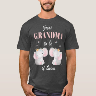 Camiseta Excelente Avó De Geminação Elefante Chá de fraldas