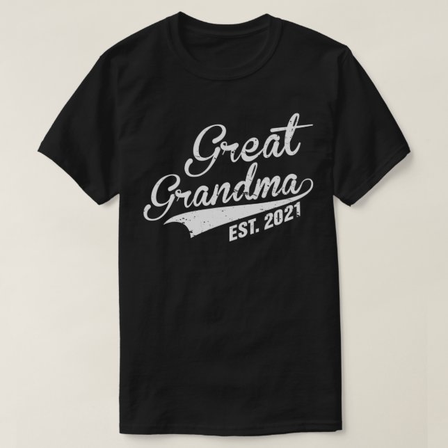 Camiseta Excelente Avó Est 2021 Excelente Pela Primeira Vez (Frente do Design)