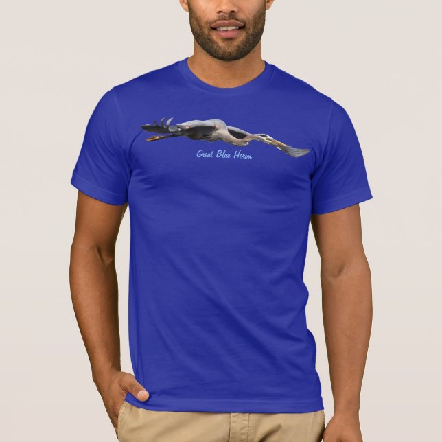 Camiseta Excelente Azul Herão Selvagem de Voo (Frente)