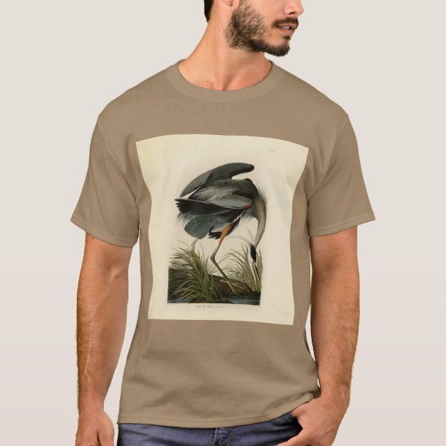 Camiseta Excelente Azul Heron Marsh Bird (Frente)