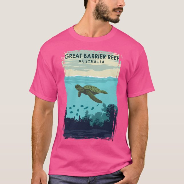 Camiseta Excelente Barrier Reef Austrália Queensland Vintag (Frente)
