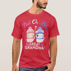 Camiseta Excelente Cor-De-Rosa Ou Azul Vovó Te Ama A Revela