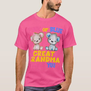 Camiseta Excelente Cor-De-Rosa Ou Azul Vovó Te Ama A Revela
