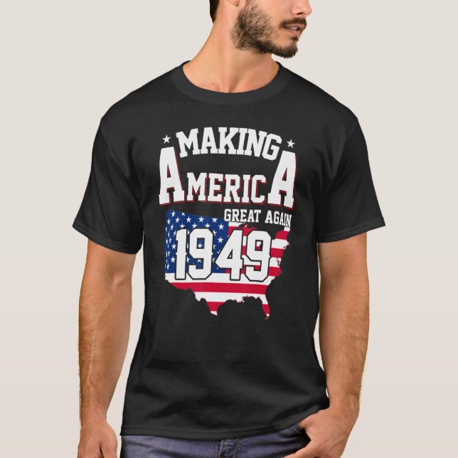 Camiseta excelente da América do Fazer do 73º aniversário d (Frente)
