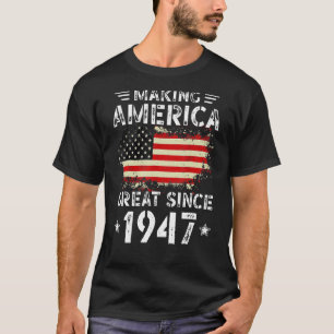 Camiseta Excelente da América fazer desde 1947 EUA Flag Ret