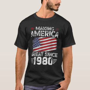 Camiseta Excelente Da América fazer Desde 1980 Flag Birt Am