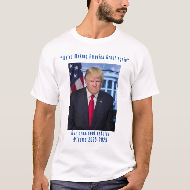 Camiseta Excelente da América fazer novamente com Trump 202 (Frente)