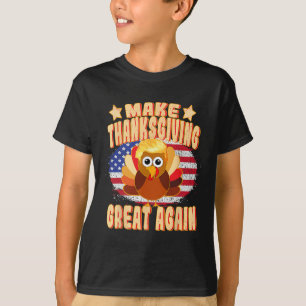 Camiseta Excelente De Ação De Graças Novamente Trump Turqui