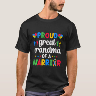 Camiseta Excelente De Autismo Orgulhoso Avó De Um Guerreiro