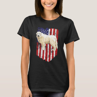 Camiseta Excelente de Bandeira Americano Pyrenee 4 de julho