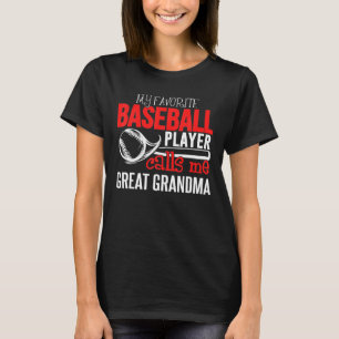 Camiseta Excelente De Baseball Vovó Meu Jogador Favorito Me