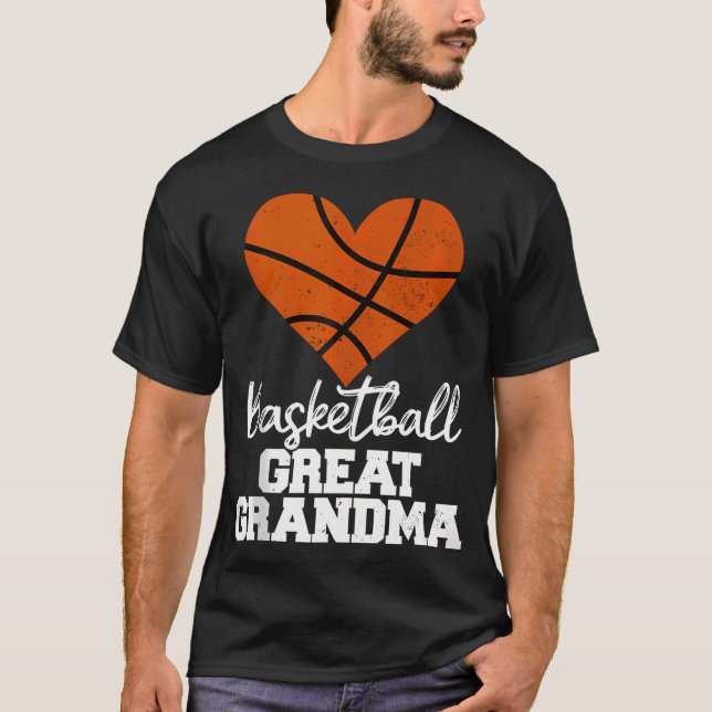 Camiseta Excelente de basquete vovó coração engraçado Bas d (Frente)